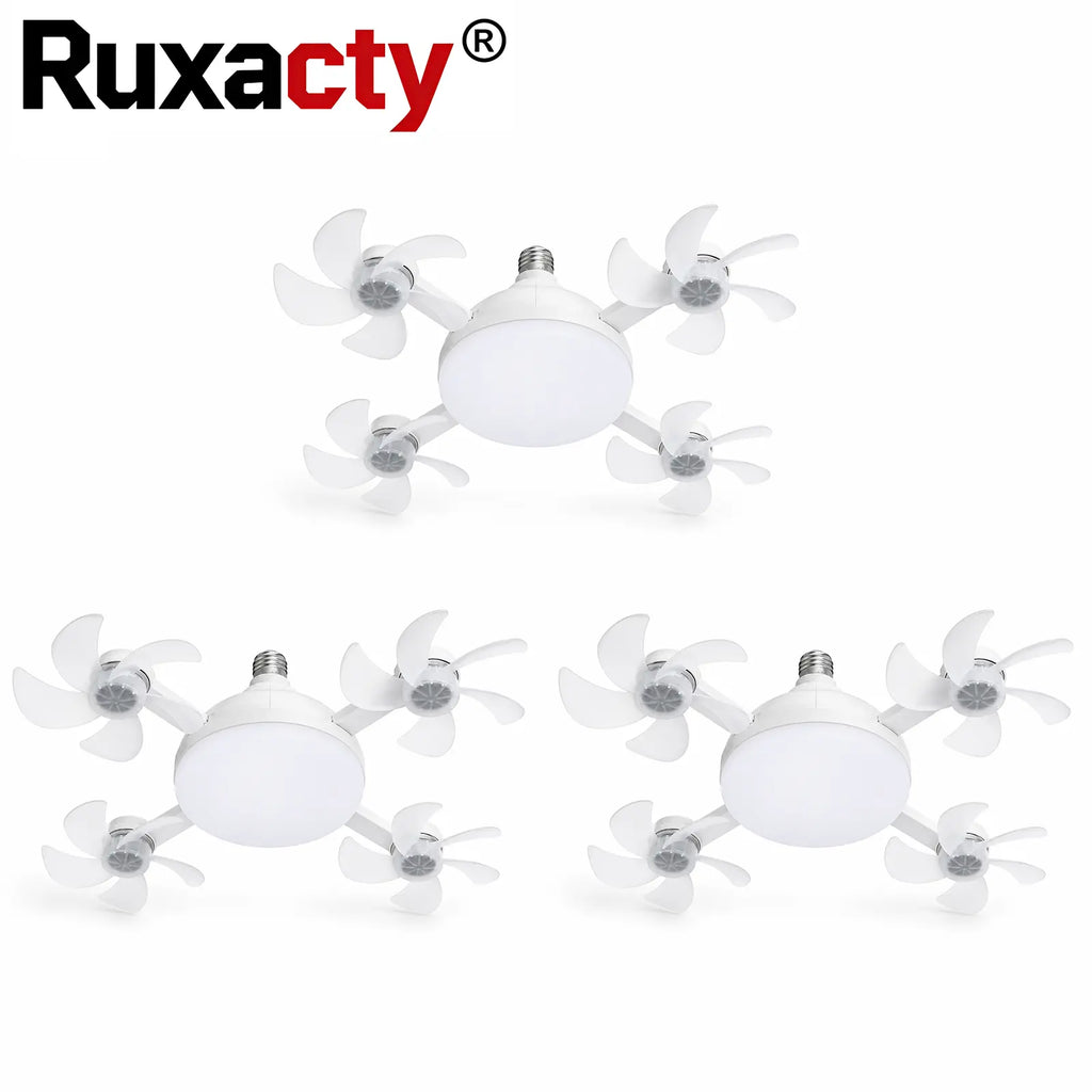 19.7-Inch Contemporary Screw-In Ceiling Fan with Light, Foldable 4-Blade E26 Base, Remote Control, Quiet Cooling, Cozy LED Lighting, Easy Installation for Bedroom, Garage