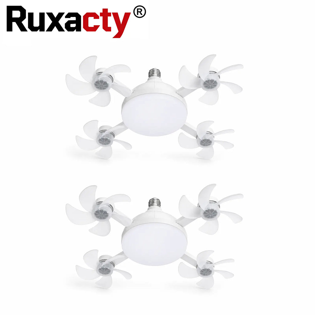 19.7-Inch Contemporary Screw-In Ceiling Fan with Light, Foldable 4-Blade E26 Base, Remote Control, Quiet Cooling, Cozy LED Lighting, Easy Installation for Bedroom, Garage