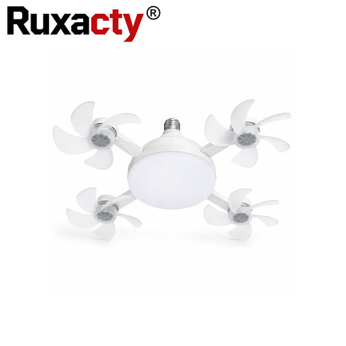19.7-Inch Contemporary Screw-In Ceiling Fan with Light, Foldable 4-Blade E26 Base, Remote Control, Quiet Cooling, Cozy LED Lighting, Easy Installation for Bedroom, Garage